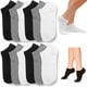 thumbnail image 1 of 12 pares de calcetines tobilleros de corte bajo para mujer, talla 9-11, deportivos, negros, blancos y grises, 1 of 7
