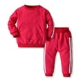 thumbnail image 2 of Ensemble de Chandail en Molleton Décontracté pour Garçons 2 Pcs Ensemble de Survêtement Automne pour Filles Tout-Petits Tenue de Printemps Automne Col Rond, 2 of 9