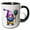 Black/White, variant on 3drose, Cute Mardi Gras Gnome Illustration, 11oz Two-tone Red Mug