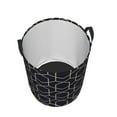 thumbnail image 3 of PAYOHTO Foldable Laundry Room Hamper Bucket Waterproof Bathroom Basket for College Student Living Room Storage Pillows Blankets Blue-Black and Gold Textures, 3 of 8