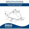 thumbnail image 4 of Broan-NuTone PM390 Power Pack Range Hood Insert Exhaust Fan and Light Combo for Over Kitchen Stove, 390 CFM, Aluminum, 4 of 5