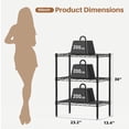 thumbnail image 5 of CONCETTA 31 inch 3-Tier Metal Wire Shelving Unit, Adjustable Storage Rack for Kitchen, Garage, or Living Room,Black, 5 of 8