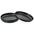 thumbnail image 1 of Unique Bargains 9' Plastic Wave Round Plant Pot Saucer Flower Drip Tray, Black 4 Pack, 1 of 5