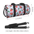 thumbnail image 4 of Xecao Strawberries print Round Travel Duffel Bag is a foldable gym bag with an inner pocket, perfect for travel sports, 4 of 8