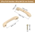 thumbnail image 2 of Uxcell 2 Pack Beech Wood 3.78" Hole Distance Cabinets Drawer Pulls Handles, Wood Color, 2 of 6
