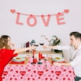 thumbnail image 3 of 4 Pack Valentine's Day Tablecloth Valentine Love Heart Tablecloth Valentines Day Party Decoration Rectangular Love Heart Table Cover Wedding Anniversary Birthday Decor 86 x 51 Inch, 3 of 7