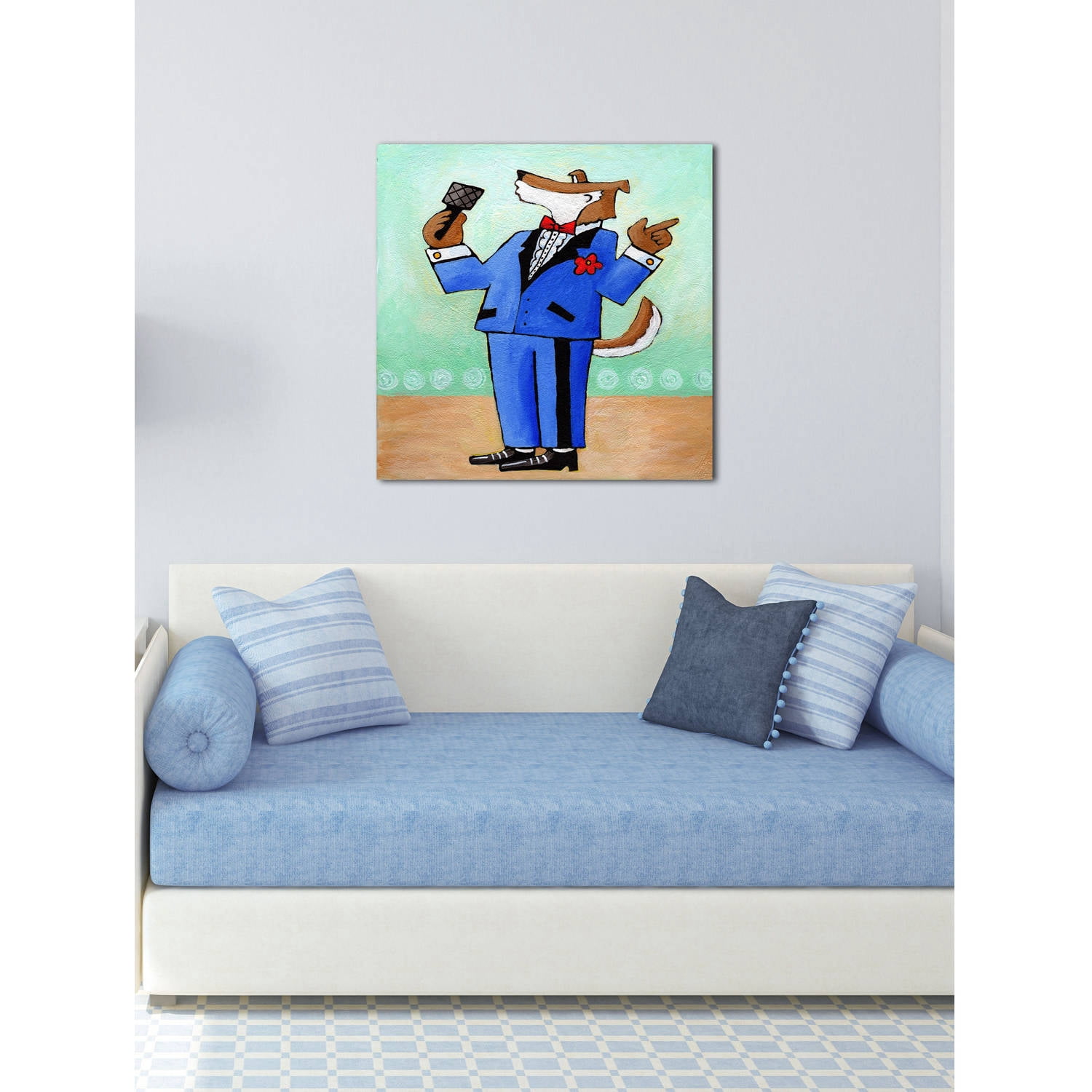 Marmont Hill "Give a Dog a Microphone" by Janet Nelson Painting Print on Wrapped Canvas
