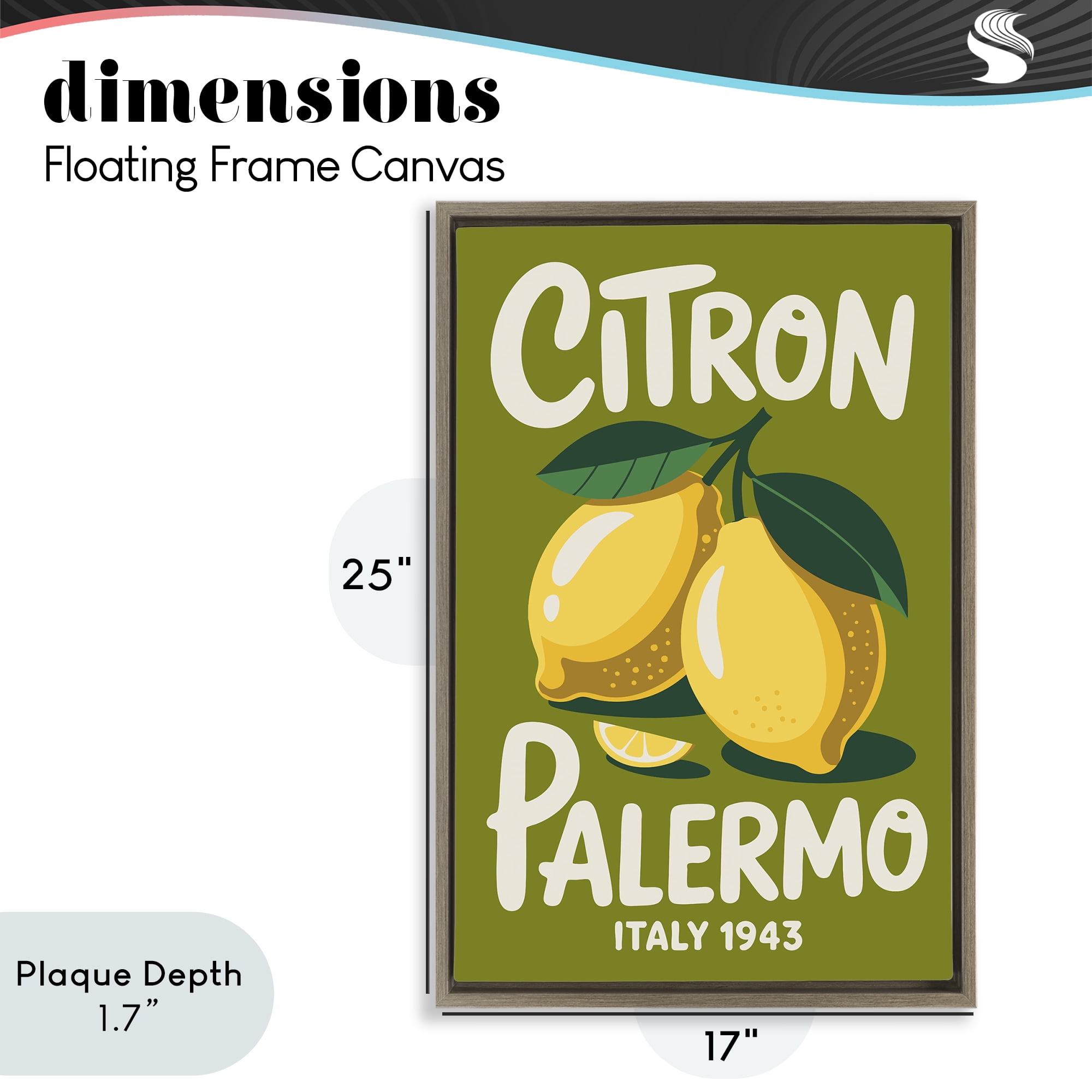 Stupell Industries Citron Palermo Lemons Brown Framed Floater Canvas Wall Art, design by Andreas Magnusson