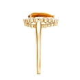 thumbnail image 3 of Lab Grown Orange Sapphire Ring with Diamond Halo - 2.5 Carat - AAAA Grade, 10K Yellow Gold, US 12.00, 3 of 8