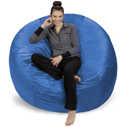 Theater Sacks 6foot Memory Foam Bean Bag Chair Blue