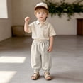 thumbnail image 4 of 6-12 Months Toddler Boys Joggers Pants Elastic Waist Sweatpants Kids Baby Soft Running Athletic Trousers Boys Baggy Sweatpants Beige Pants, 4 of 7