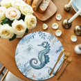 thumbnail image 2 of Round Placemats Seahorse Turtle 15 inch Set of 4 Table Mats for Dining Table Fish Shell Coral Heat Resistant Non-Slip Kitchen & Home Decorative Place Mat Set, 2 of 8