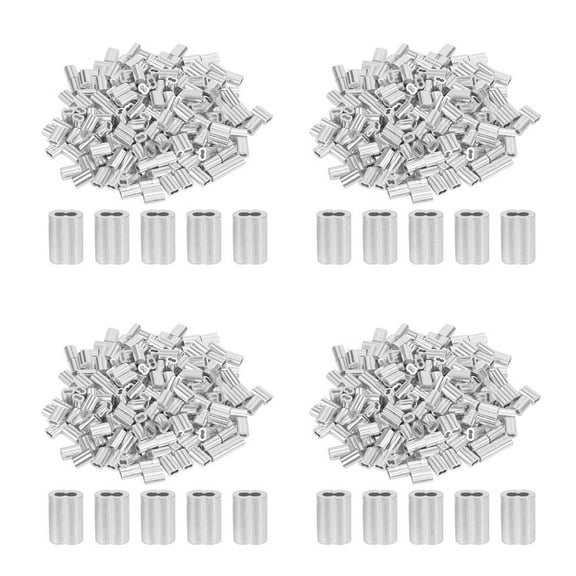 800PCS 1/16 Inch Cable Ferrule Set Aluminum Alloy Crimping Loop Sleeve for Wire Rope