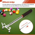thumbnail image 2 of Pont de Queue de Billard Rétractable avec 3 Pcs Tête de Pont en Laiton Amovible Accessoires de Queue de Billard de Table de Billard de Piscine, Argent, 2 of 8