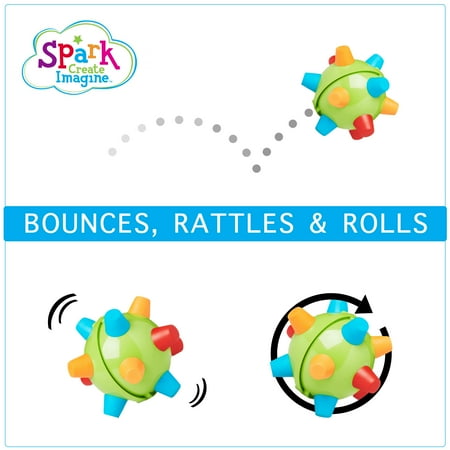 Spark Jiggles and Wiggles Bumpie Ball Sensory Learning Toy, Child and Toddler