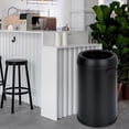 thumbnail image 6 of Lumiparty 17 Gallon Open Top Commercial Trash Can, Stainless Steel Rubbish Bin, Round Garbage Can, for Outdoor, Home Office, Restaurant, Black, 6 of 7