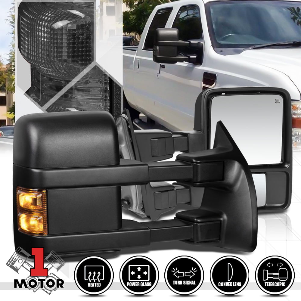 Power Heated Orange Signal Towing Side Mirrors Pair For 08-16 Ford Super Duty