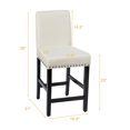 thumbnail image 2 of Costway Set of 2 25'' Kitchen Breakfast Chairs Nailhead Barstools Beige, 2 of 10