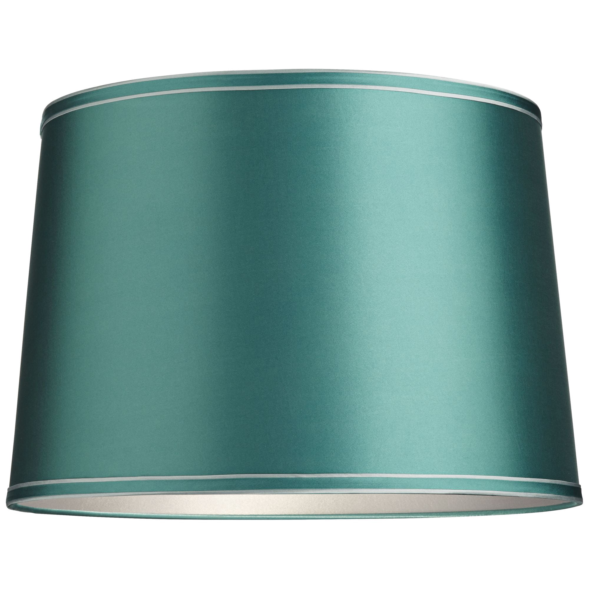 Springcrest Soft Teal Medium Drum Lamp Shade 14" Top x 16" Bottom x 11" High x 11" Slant (Spider) Replacement with Harp