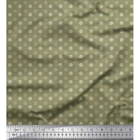 Soimoi Cotton Duck Fabric Artistic Floral Shirting Print Fabric by The Yard 56 Inch Wide