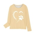 thumbnail image 3 of Huvoen Toddler Kid Girl Boy Long Sleeve Sweatshirt Blouse Long Sleeve Round-Neck Blouses & Shirts Girls Long Sleeve Prints Shirts Cute Crewnecks Tops Dressy Casual Blouses Clothes Beige 9 Years, 3 of 4