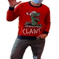 thumbnail image 2 of Chandails de Noël Laids Assortis pour la Famille Manches Longues Col Rond Dinosaure Chandail pour Hommes Femmes Enfants Tenues Rouge Adultes TG, 2 of 5