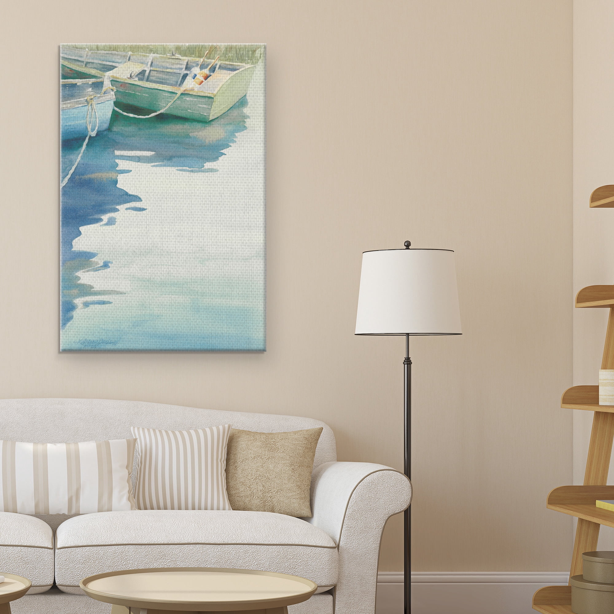 Masterpiece Art Gallery Calm Boat Reflections by Kathleen Denis Canvas Art Print 24" x 36"