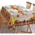 thumbnail image 5 of Rectangle Fall Tablecloth with Countryside Leaves and Pumpkins Decorations,Printed Thanksgiving Tablecloth for Harvest,Holiday and Parties Table Cover,60x120 Inch, 5 of 6