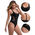 thumbnail image 3 of DARING DIVA Women's Seamless V Neck Mesh Waist Tummy Control Shapewear M Black, 3 of 6