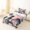 thumbnail image 3 of Castle Fairy Bohemian Circular Block Twin Sheets 3pcs,Vintage Linear Strip Bedding,Black Pink Gray,1 Flat Sheet, 1 Fitted Sheet and 1 Pillowcase, 3 of 7