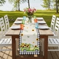 thumbnail image 4 of Table Runners 90 Inches Long Dress Scarves, Sunflowers Farmhouse Coffee/Dining/Kitchen Table Runner for Living Room, Spring Farmhouse Country Truck Leaf Black Plaid 13x90 Inch, 4 of 9