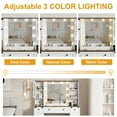 thumbnail image 3 of Makeup Vanity Table with Lights and Stool - Vanity Desk with Charging Station, 6 Drawers & Cabinets - White, 3 of 7