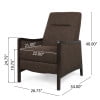 thumbnail image 4 of GDF Studio Drury Contemporary Fabric Upholstered Pushback Recliner, Brown and Dark Walnut, 4 of 13