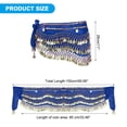 thumbnail image 2 of Uxcell Women's Belly Dance Hip Scarf with Sequins Triangle Wrap Skirts Waist Chain for Party Costume Performance Dark Blue, 2 of 7