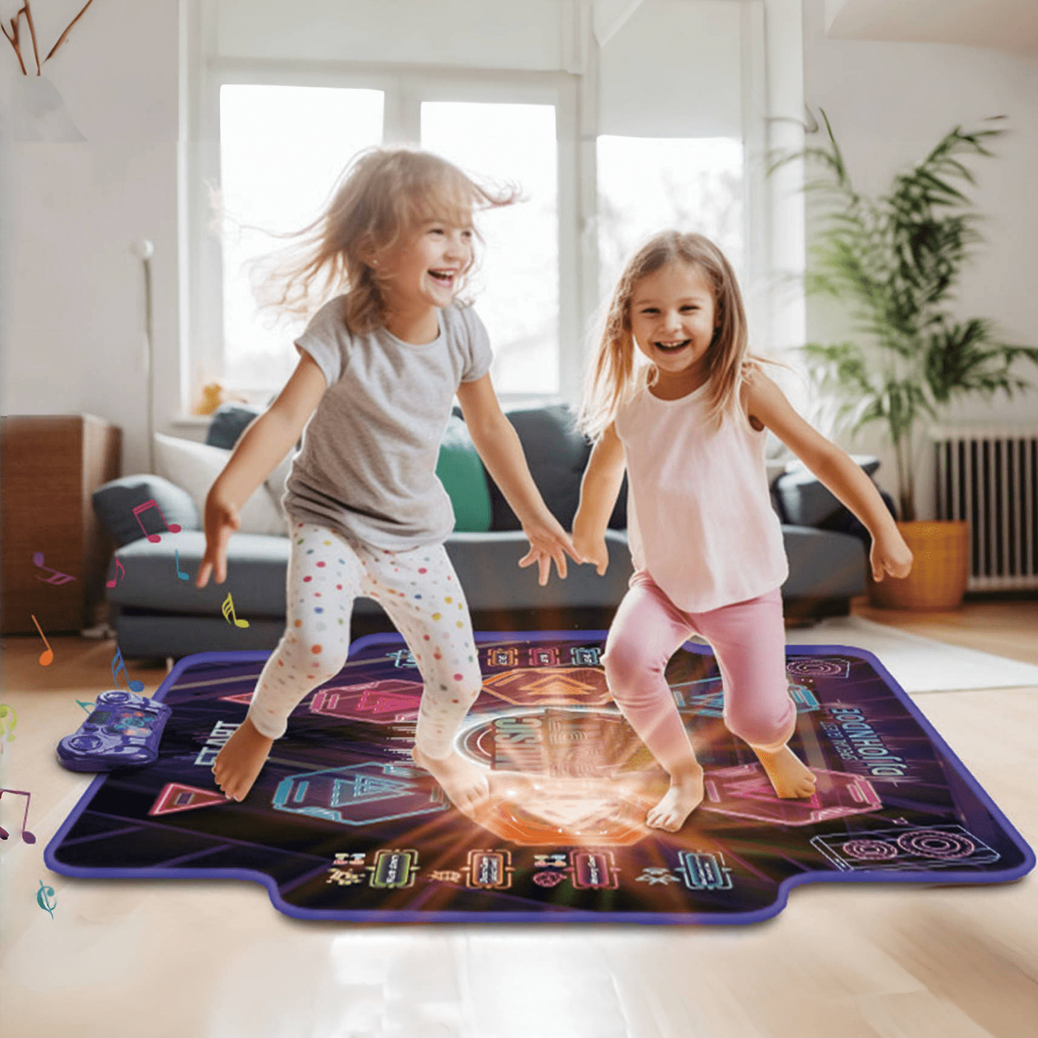 Beefunni Dance Mat Toys for 3-12 Years Old Kids Toddler, Light up Wireless Music Dance Game Toys Gift for Girls Boys
