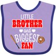thumbnail image 3 of Inktastic Little Brother and Biggest Fan- Baseball Glove and Bat Boys Baby Bib, 3 of 4