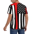 thumbnail image 2 of Fotbe Firefighters USA Flag Baseball Jersey Shirt for Men and Women, Casual Short Sleeves Button Down T-Shirt-Small, 2 of 9