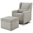 thumbnail image 2 of Home Square 2 Piece Swivel Linen Glider Set with Storage Ottoman in Gray, 2 of 11
