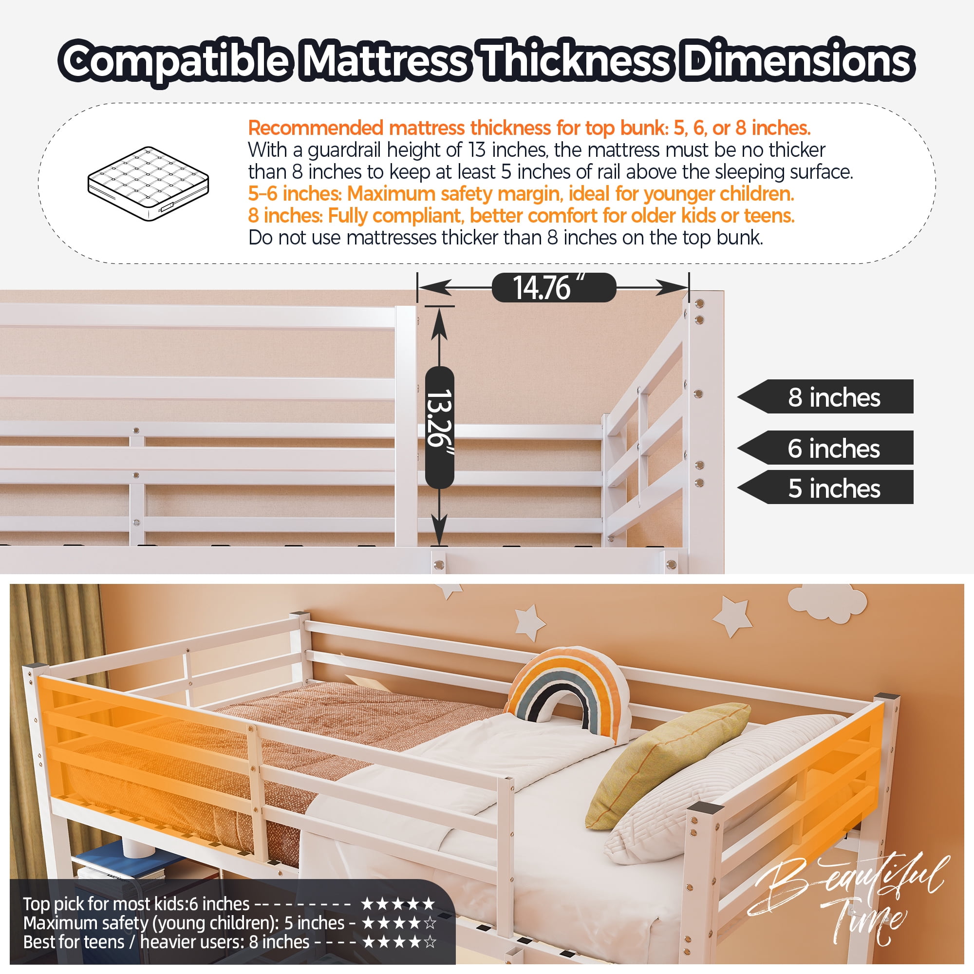 Leumius Metal Bunk Bed Twin Over Twin Sturdy Heavy Duty Bunk Beds with 2 Side Ladders,Space Saving,No Box Spring Needed,for Boys Girls Teens Adults, Bedroom, DormitoryWhite