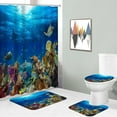 thumbnail image 7 of 4 Pcs Turtle Bathroom Shower Curtain Sets with Rugs, Colorful Bathroom Sets with Shower Curtain and Rugs, Blue Ocean Sea Bathroom Decor Sets with Mats and Towels, 7 of 7