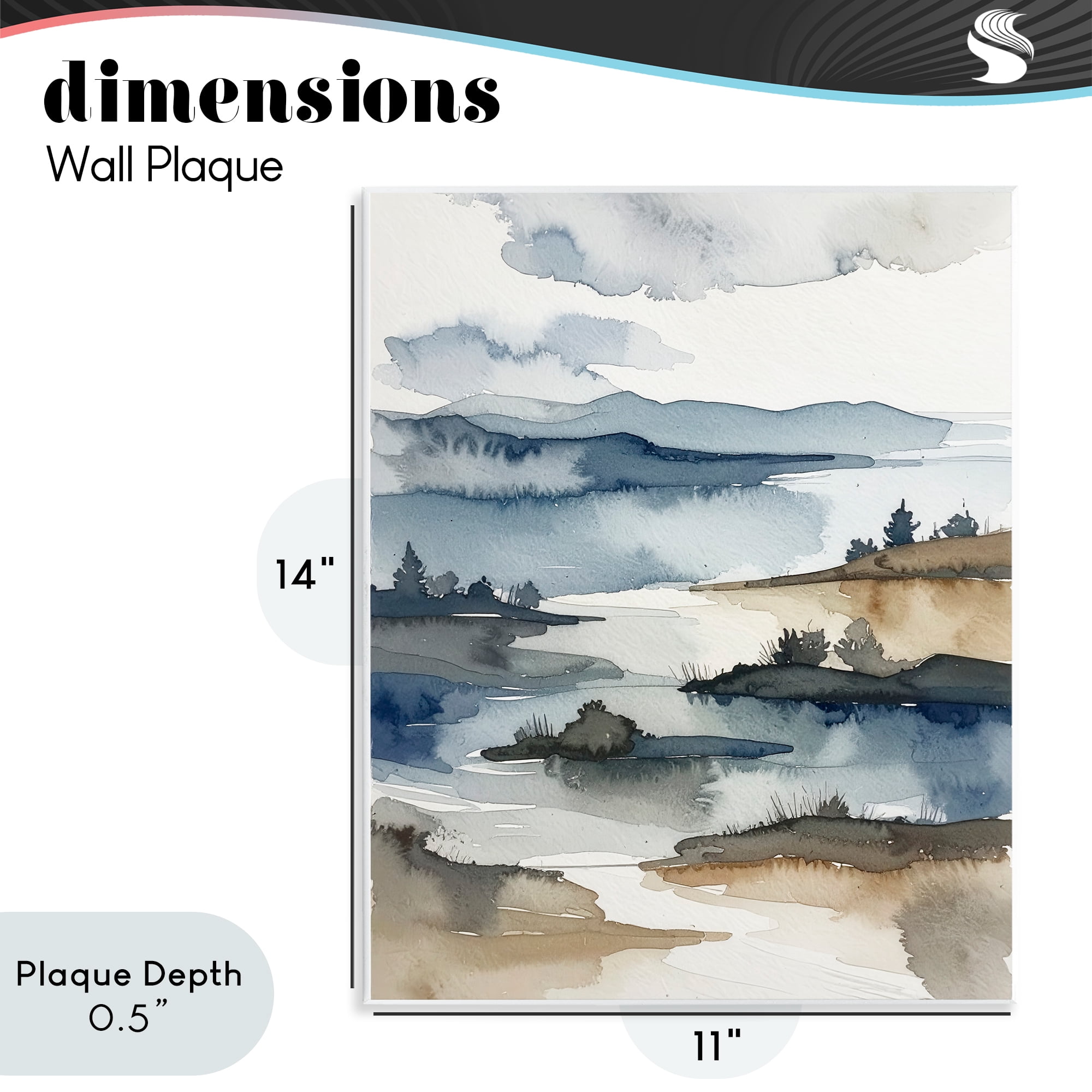Stupell Industries The Flow Of Water Wall Plaque Art, design by Alonza Saunders
