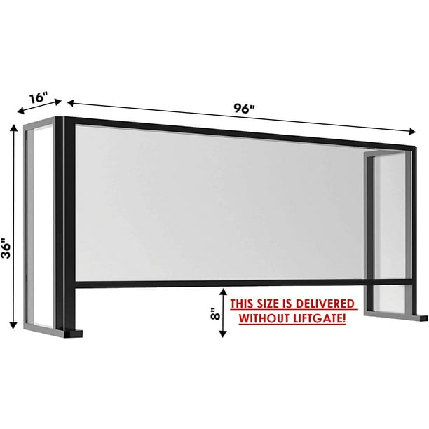 96" x 16' x 36" Portable Plexiglass/Aluminum Cashier Protection Guard