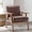 Dark Brown++Tech Cloth, variant on Accent Chair, Mid-Century Modern Armchair with Solid Wood Legs, Reading Leisure Chair with High Back for Living Room Bedroom Waiting Room, Gray