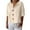 Beige, variant on Womens Button Down Shirts Half Sleeve Blouses Plus Size Dressy Casual Solid Color V Neck Tops