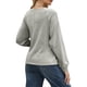 thumbnail image 3 of Sudadera con Nudo en la Cintura para Mujer, Larga Raglán, Estilo Túnica, Cuello Redondo, Elegante Blusa Deportiva de Otoño Gris M, 3 of 7