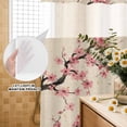 thumbnail image 3 of No Hook Shower Curtain, Spring Flowers Shower Curtains for Bathroom with See Through Top Window, Country Pink Peach Blossoms Botanical Floral Waterproof & Washable Bath Curtain Narrow 54"x78", 3 of 9