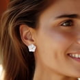 thumbnail image 3 of Ross-Simons Mother-Of-Pearl and .20 ct. t.w. White Topaz Flower Removable Drop Earrings With 18kt Gold Over Sterling, Women's, Adult, 3 of 7