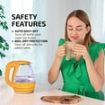 thumbnail image 3 of Glass Electric Kettle Hot Water Boiler 1.5 Liter Borosilicate Glass Fast Boiling Countertop Heater - BPA Free Auto Shut Off Instant Water Heater Kettle for Coffee & Tea Maker - White KG83W, 3 of 11