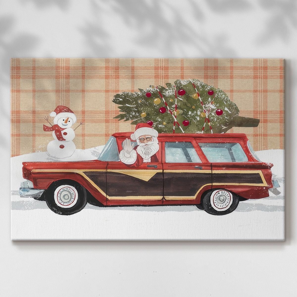 Santa on Wheels I- Gallery Wrapped Canvas
