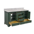 thumbnail image 4 of Harper 60" Double Bathroom Vanity with Sage Green Cabinet and Carrara Marble Top, 4 of 5